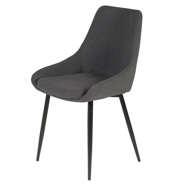 Chaise moderne et tendance en tissus gris foncé pieds métal Bari de la marque Zago