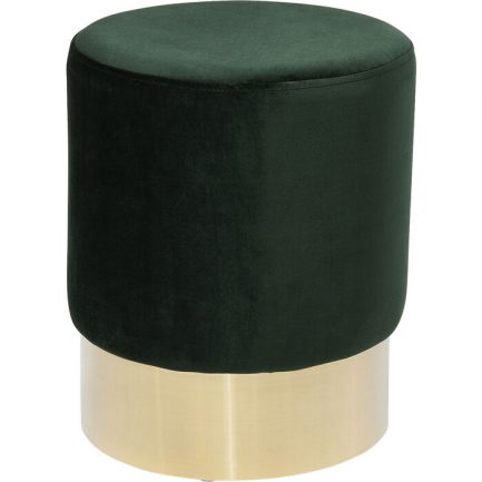 Pouf tendance et moderne style velours de couleur vert sapin de la marque Kare Design