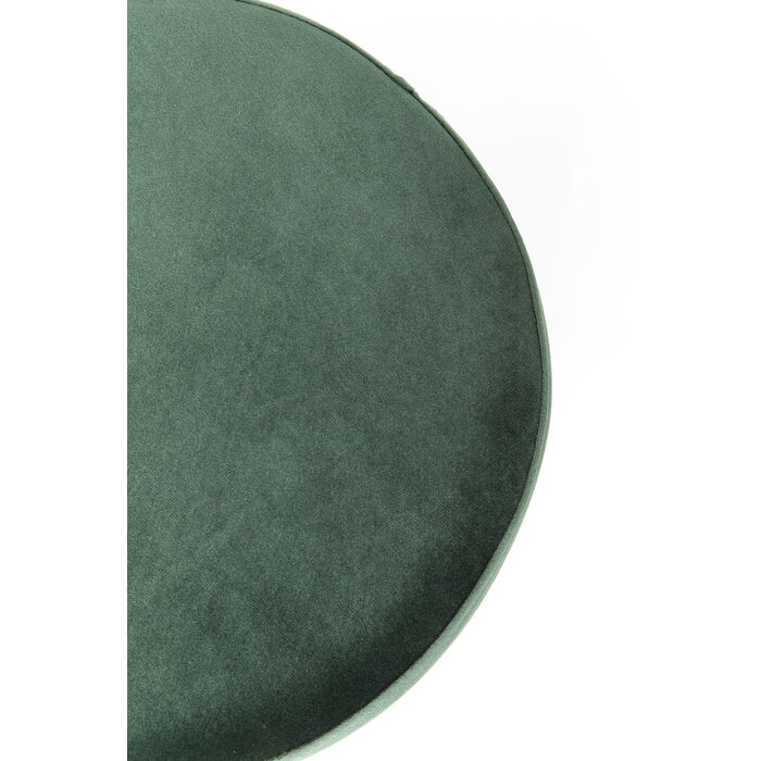 Zoom sur l'assise duPouf tendance et moderne style velours de couleur vert sapin de la marque Kare Design