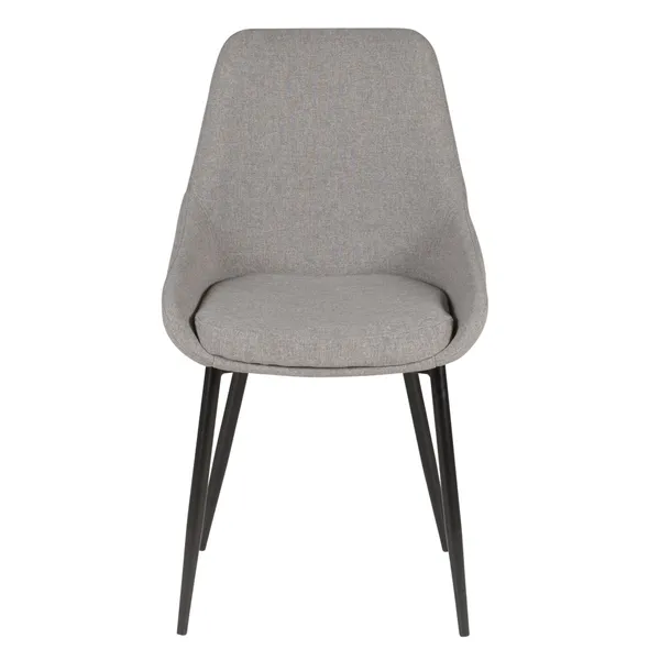 Chaise en tissus gris clair et pieds métal Bari de la marque Zago