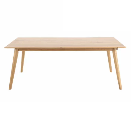 Table moderne et naturelle extensible en chêne massif allonges en option Elfy de la marque Zago