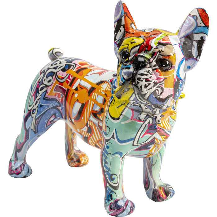 Sublime figurine décorative Graffiti Dog multicolore en polyrésine de la marque Kare Design