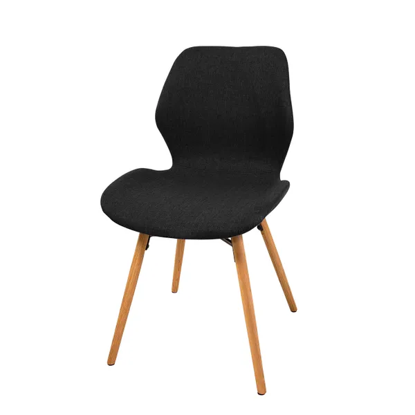 Chaise en chêne et en tissus de couleur noire carbone tendance de la marque Zago