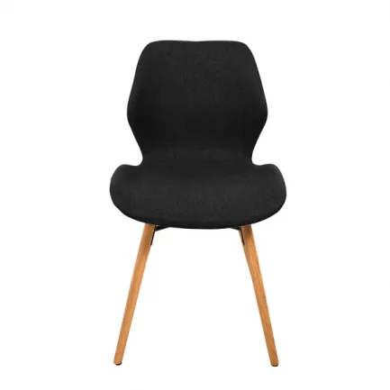 Magnifique chaise de salle à manger tendance et moderne Gary en tissus et chêne noir de la marque Zago