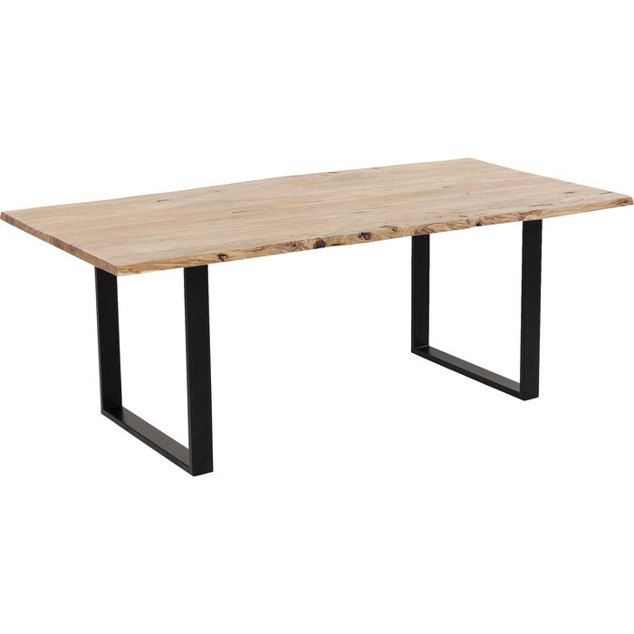 Magnifique table rectangulaire en bois naturel à empiètement noir Harmony de la marque Kare Design