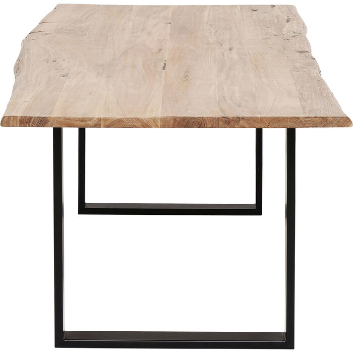 Magnifique table rectangulaire en bois naturel à empiètement noir Harmony de la marque Kare Design