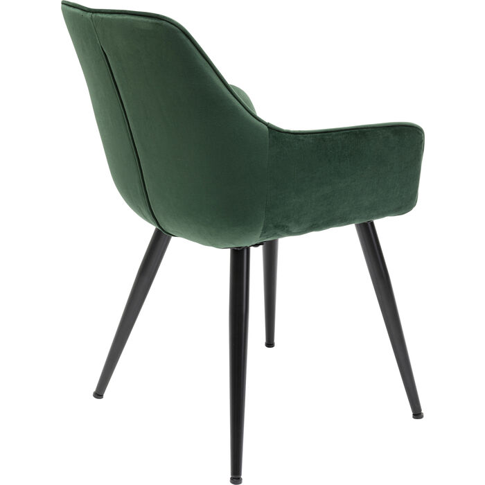 Magnifique chaise tendance style velours avec accoudoir Harry vert de la marque Kare Design