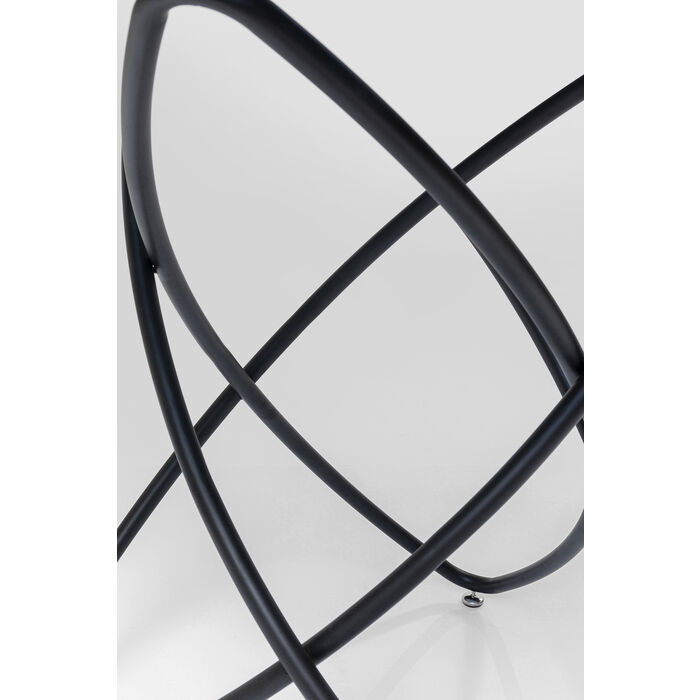 Zoom sur les pieds de la magnifique table design ronde en verre noir Molekular de la marque Kare Design