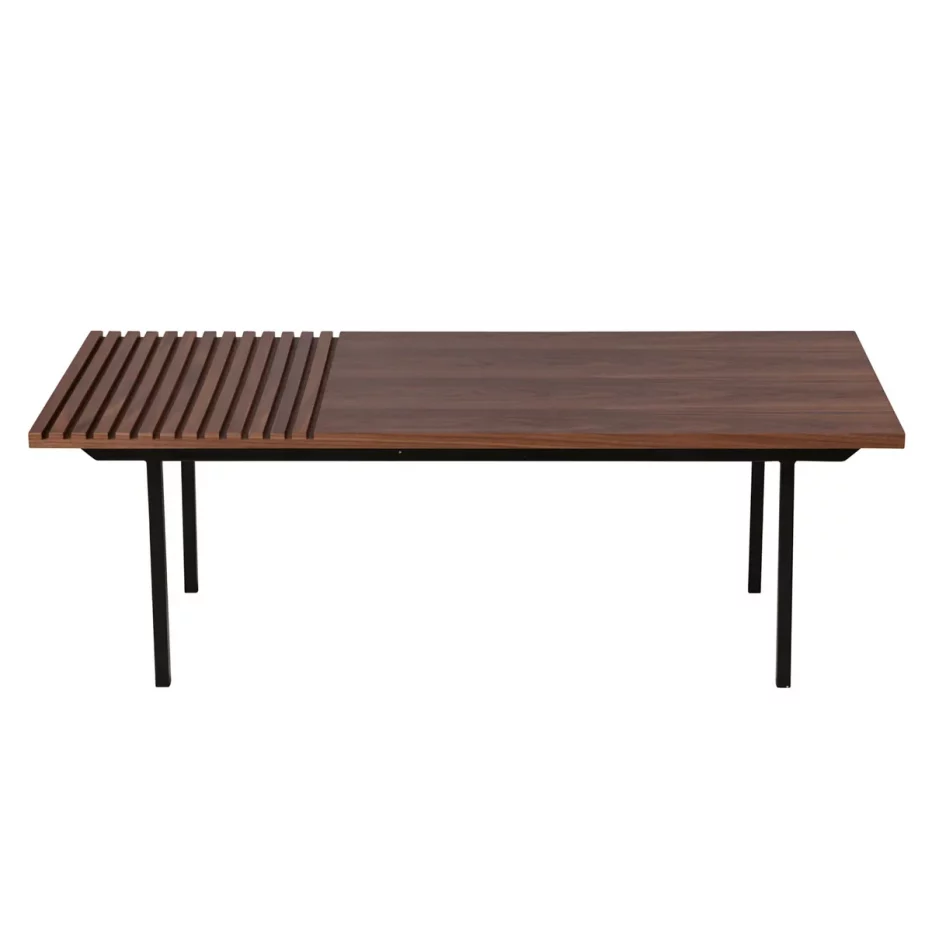 Table basse vintage et design placage noyer L.120 cm rectangle Nuance de la marque Zago