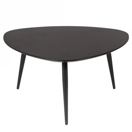 Table basse moderne et design noir pieds en hêtre laqué Neo de la marque Zago