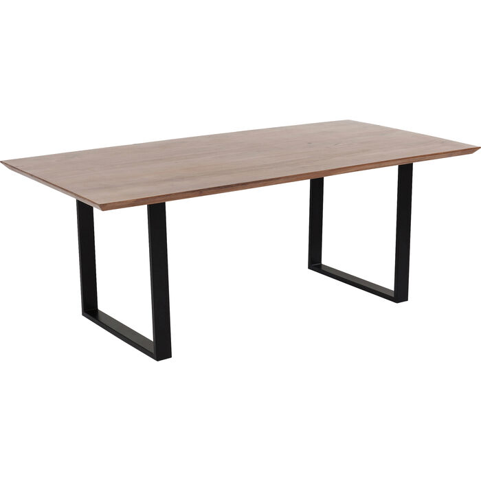 Magnifique table tendance rectangulaire en bois massif foncé à empiètement noir Symphony de la marque Kare Design