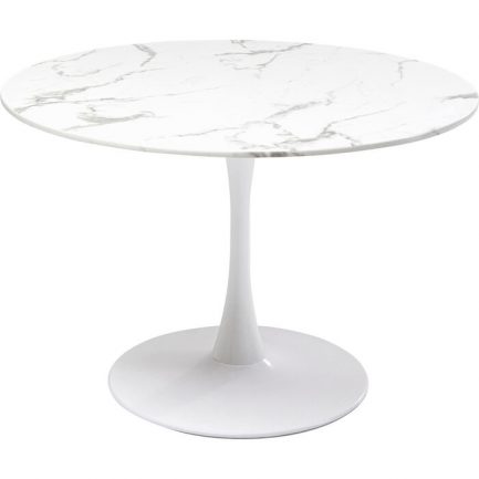 Table ronde moderne et tendance en marbre blanc Veneto de la marque Kare Design