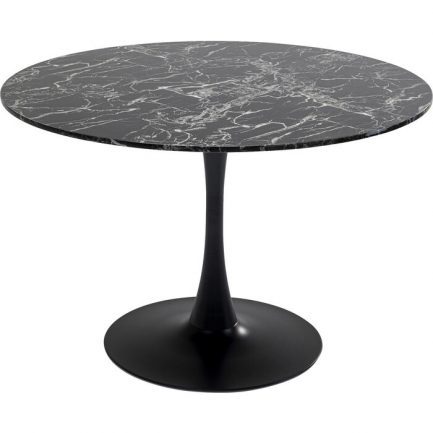 Table ronde moderne et tendance en marbre noir Veneto de la marque Kare Design