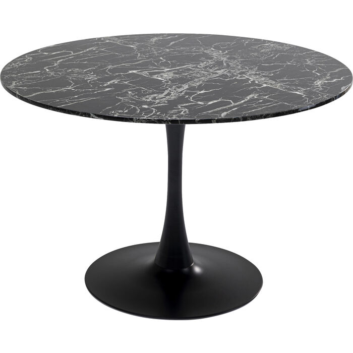 Table ronde moderne et tendance en marbre noir Veneto de la marque Kare Design