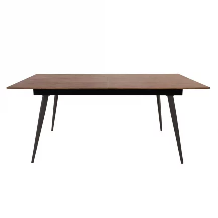 Sublime table rectangulaire extensible noyer plaqué 180 cm et allonge intégrée Abysse de la marque Zago