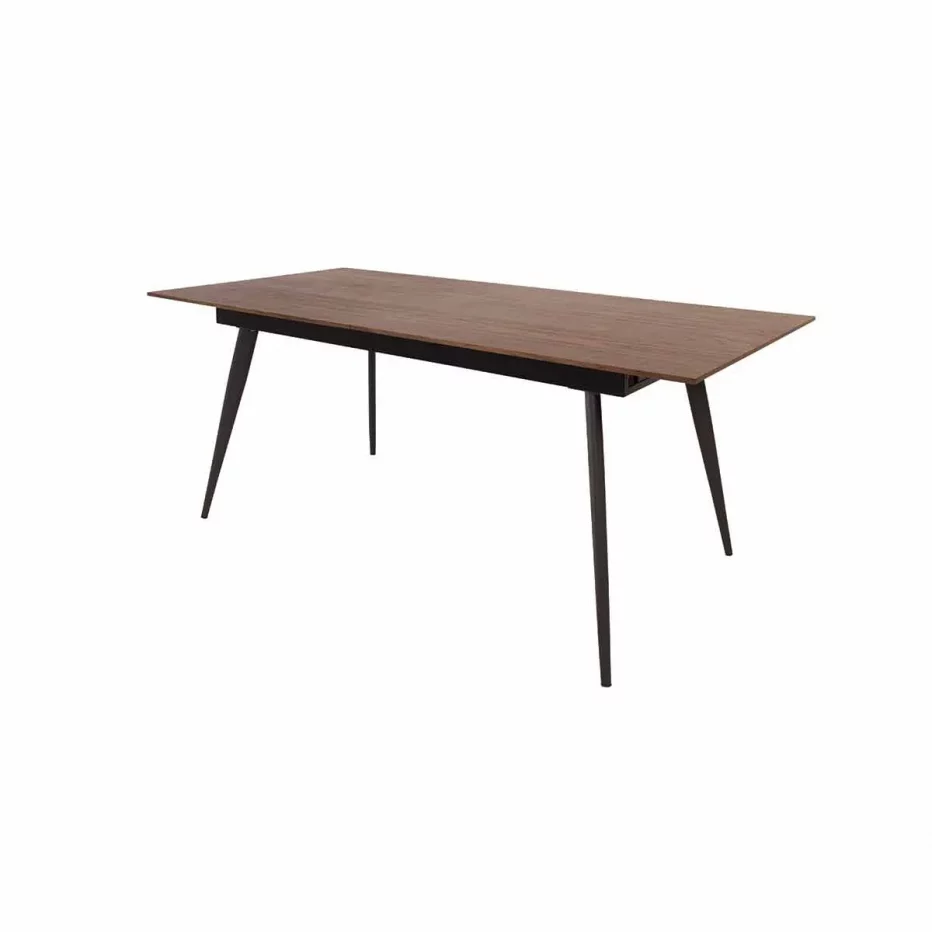 Sublime table rectangulaire extensible noyer plaqué 180 cm et allonge intégrée Abysse de la marque Zago