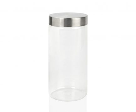 Sublime bocal à pâtes en verre et en métal transparent de contenance 1400ml de la marque Andrea vendu par Noosa Home
