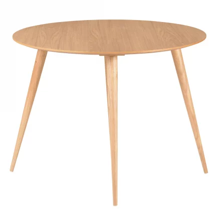 Magnifique petite table ronde Calypso en chêne pouvant accueillir de 2 à 4 personnes de la marque Zago