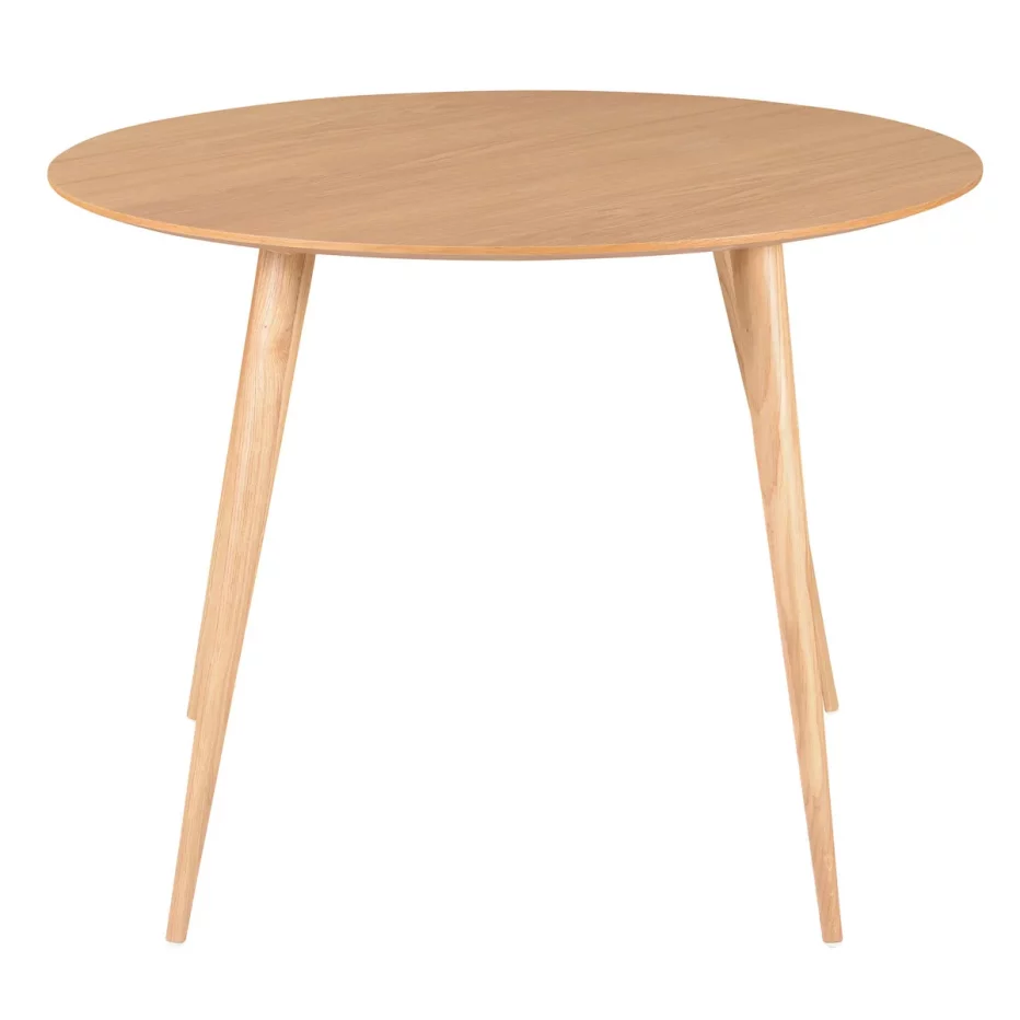 Magnifique petite table ronde Calypso en chêne pouvant accueillir de 2 à 4 personnes de la marque Zago