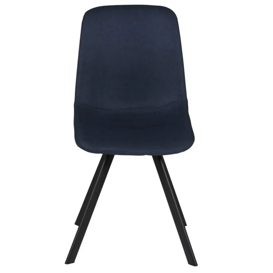 Magnifique chaise tendance en tissu bleu marine et piètement noir Carl de la marque Zago
