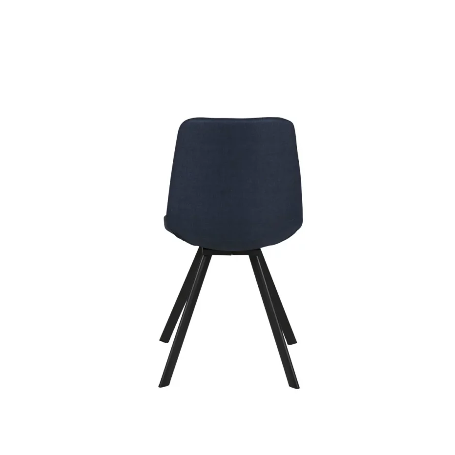Magnifique chaise tendance en tissu bleu marine et piètement noir Carl de la marque Zago
