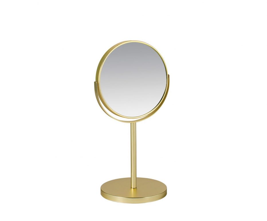 Sublime miroir de salle de bain doré grossissant rond de la marque Andrea