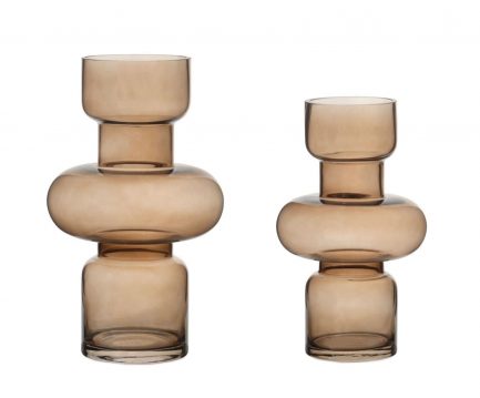 Sublime vase en verre décoratif tendance brun de la marque Andrea